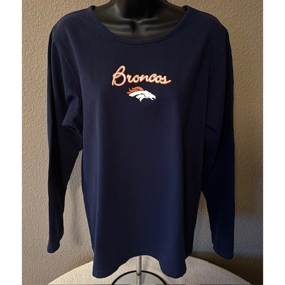 NFL for Her Tops - Women's Size XL Denver Broncos Navy Blue Long Sleeve Tee NFL for Her 100% Cotton
